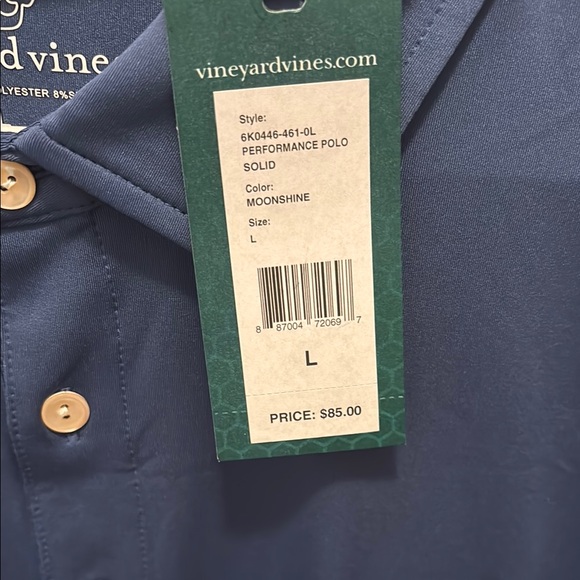 Vineyard Vines Blue Polo Shirt Classic Design - Picture 2 of 2
